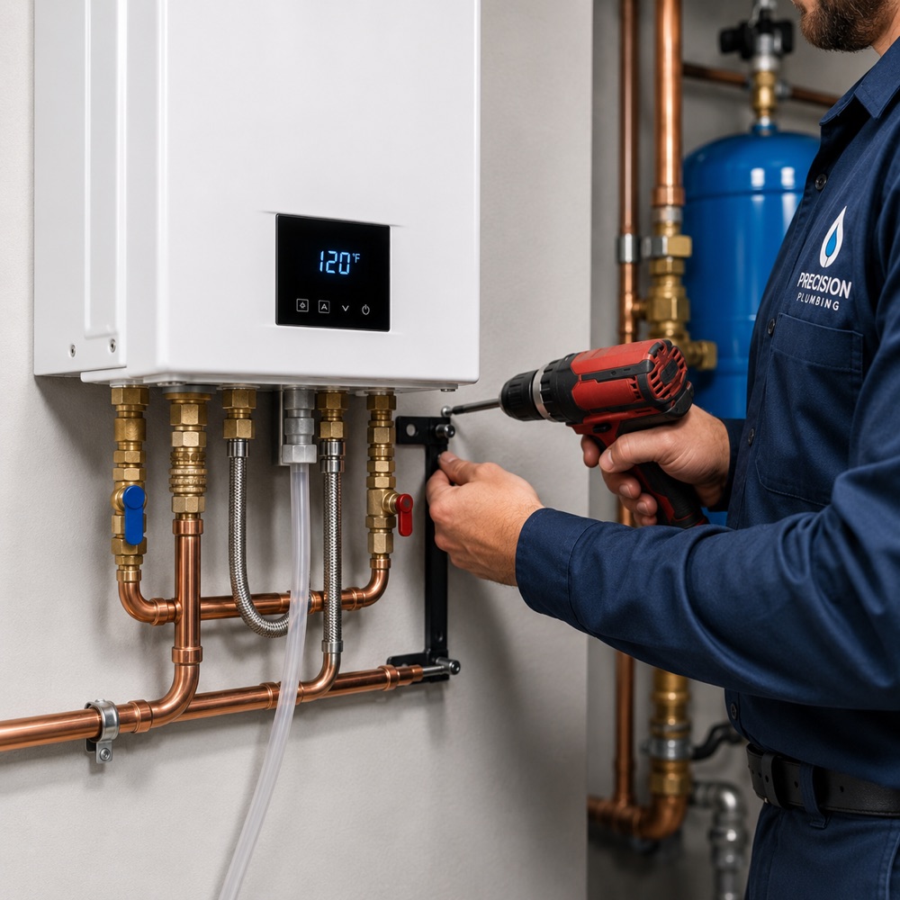 Tankless and storage tank water heater installation